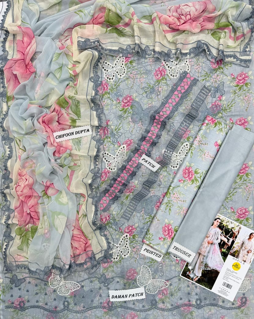 Butterfly Embroidered 3PC Suit