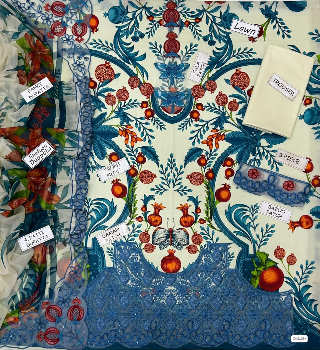 *DIGITAL PRINT LAWN 3PC*
