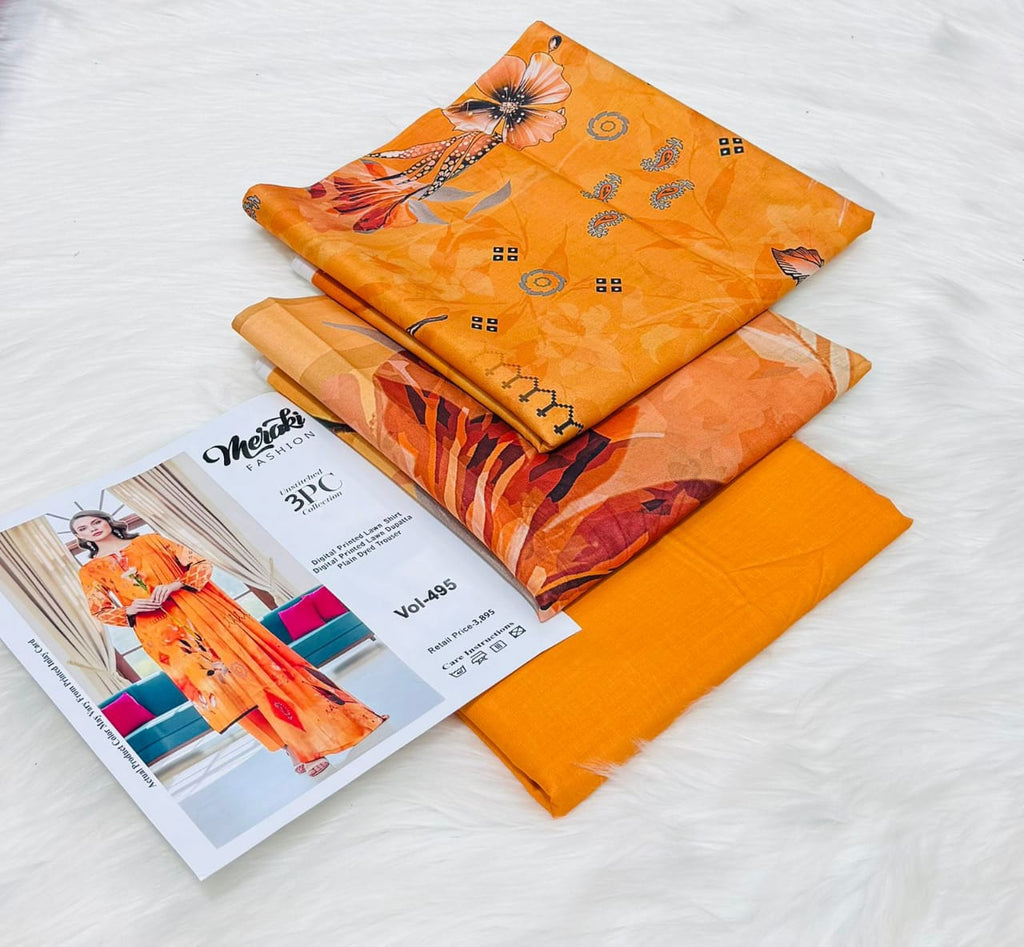 &nbsp;3-Piece Printed Lawn Collection*