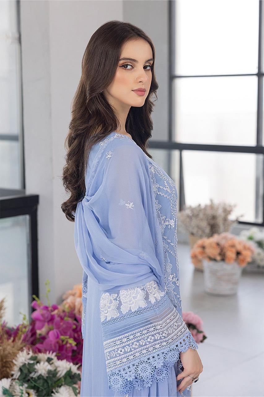 soft blue party wear dress