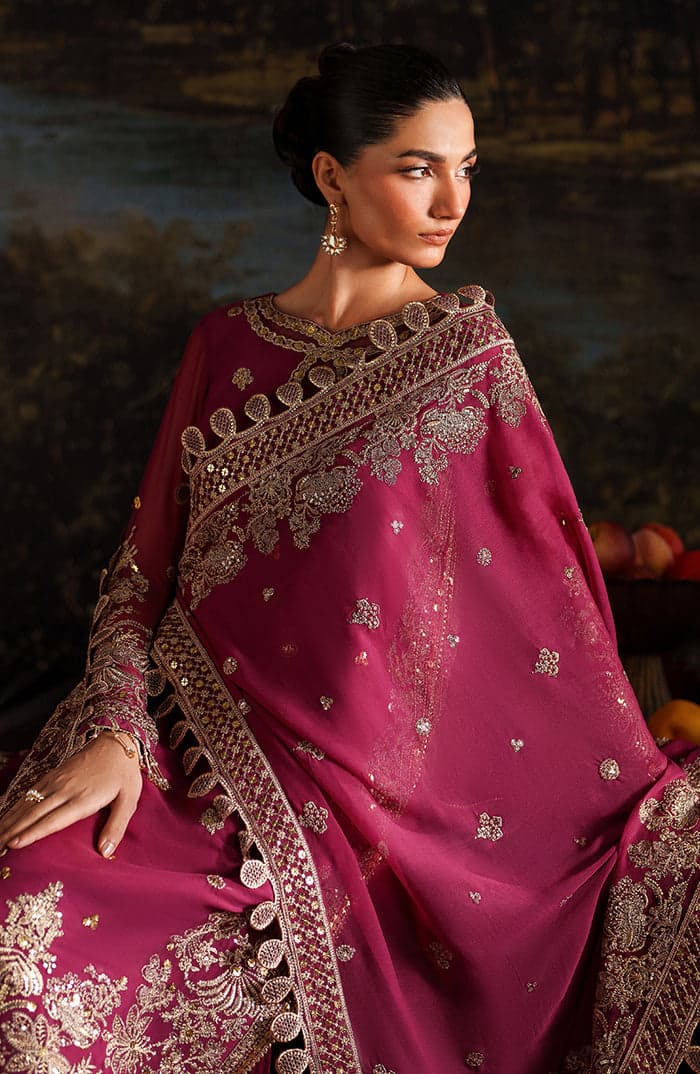 Zarqash Plum – Luxury Hand Embroidered Formal Suit