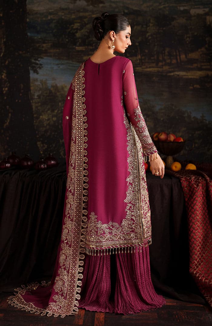Zarqash Plum – Luxury Hand Embroidered Formal Suit