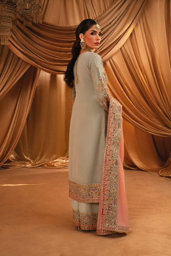 Mint Green Luxury Hand Embroidered Formal Suit