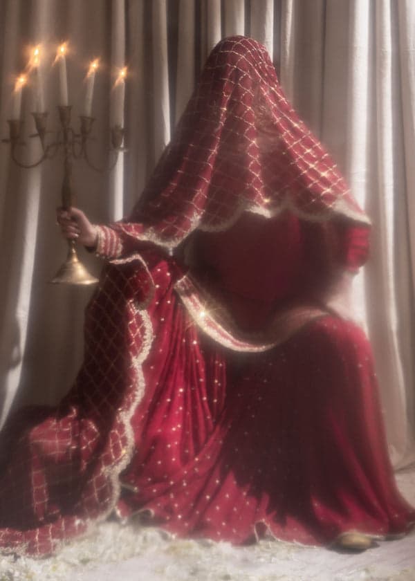 red fuchsia gharara