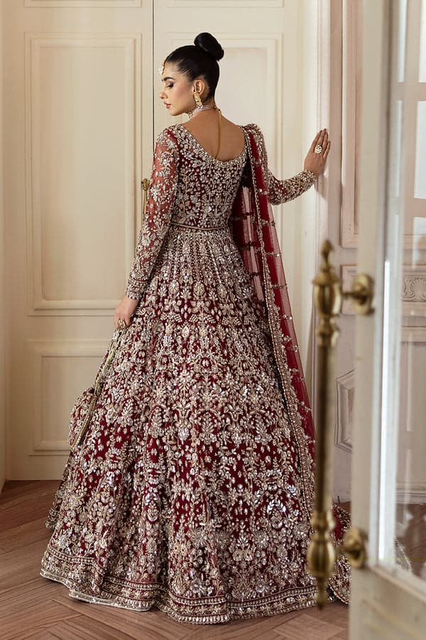 classic red bridal dress