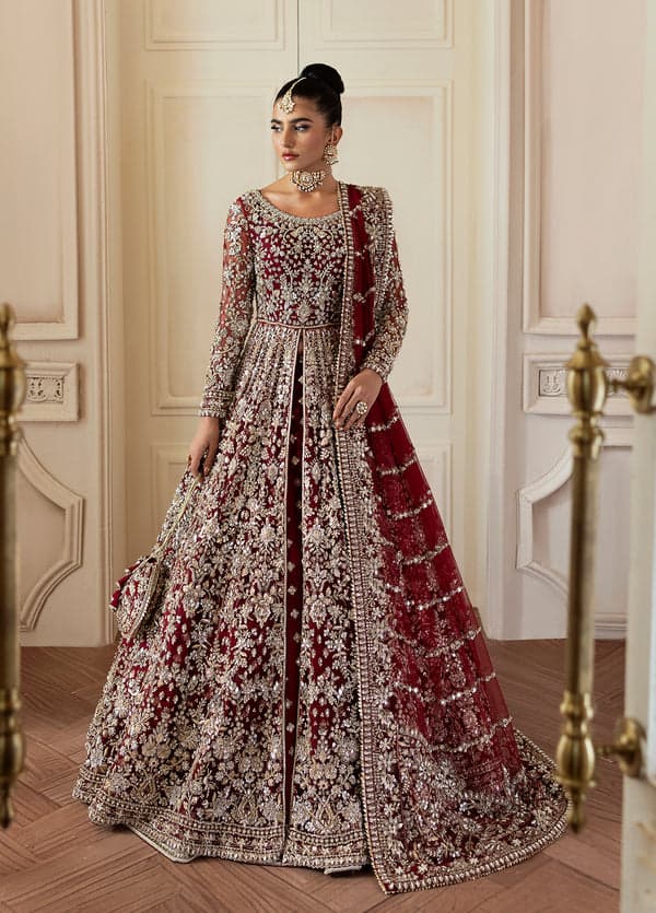 classic red bridal dress
