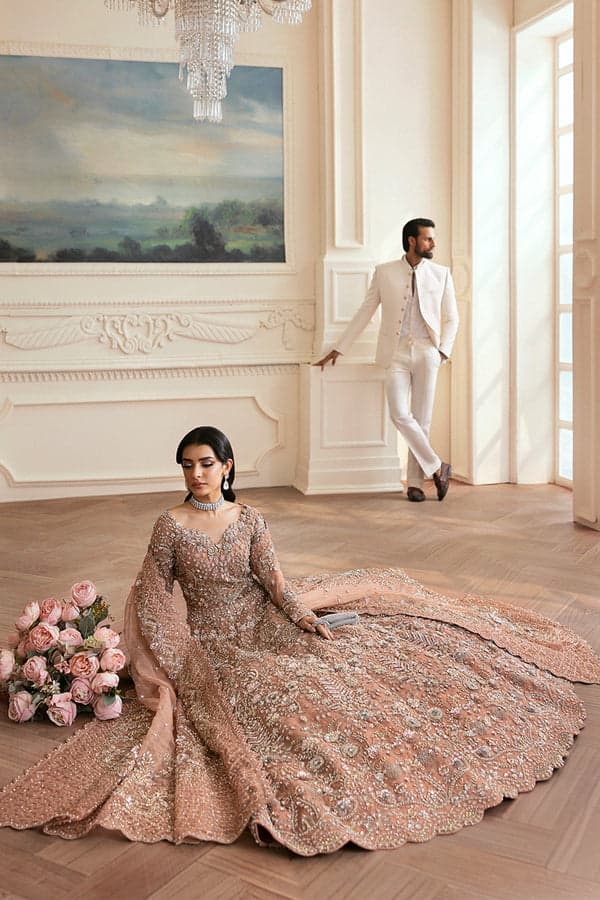 peach bridal maxi