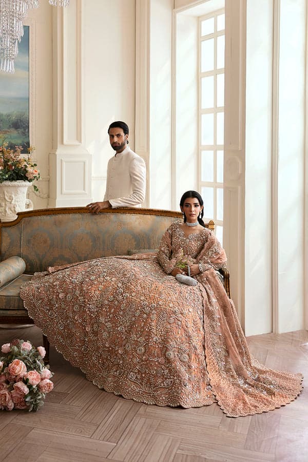 peach bridal maxi