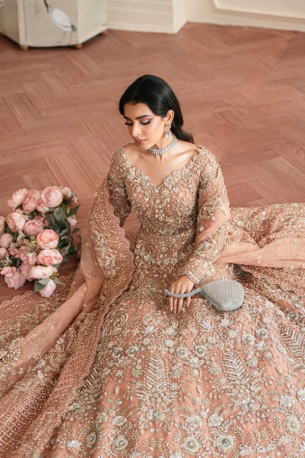 peach bridal maxi