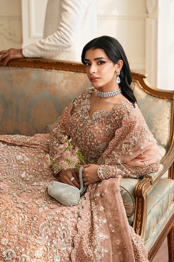peach bridal maxi