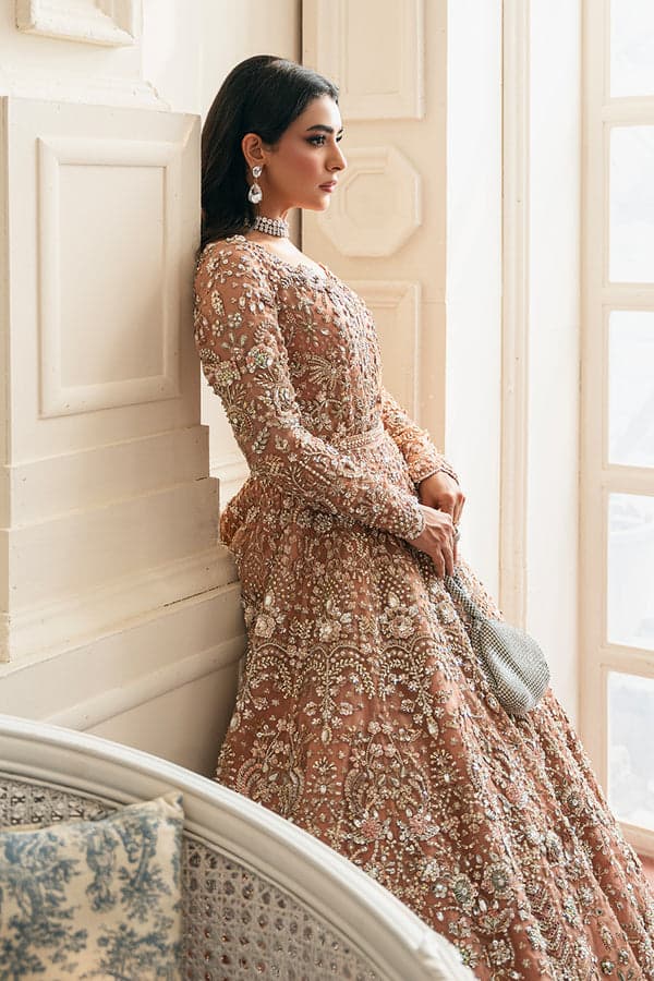 peach bridal maxi