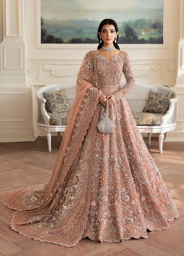 peach bridal maxi
