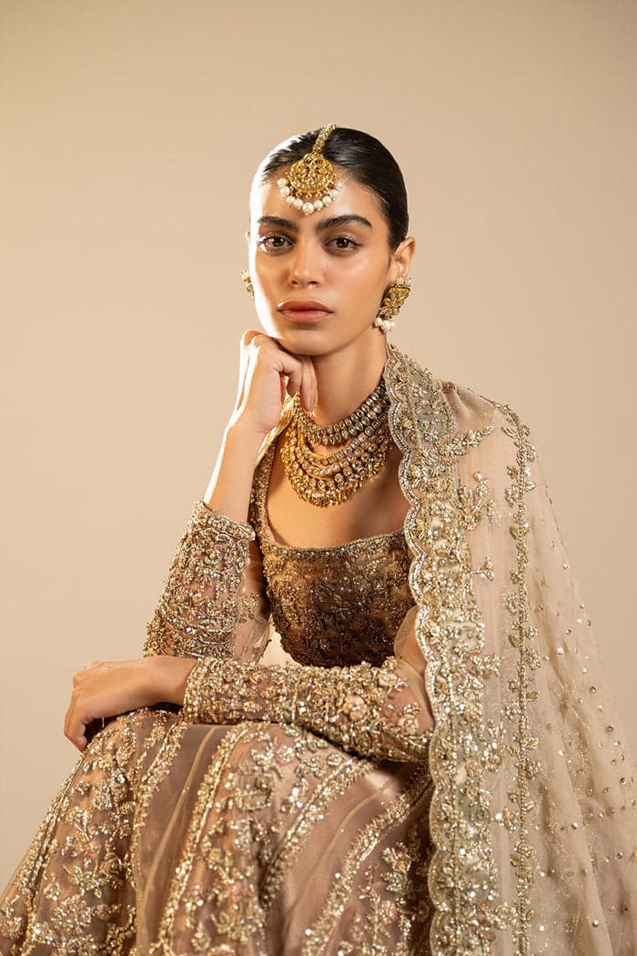 dusky pink bridal dress