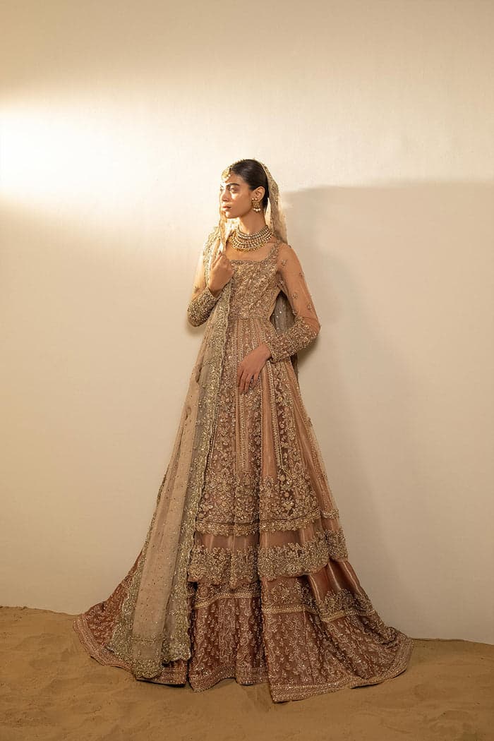 dusky pink bridal dress