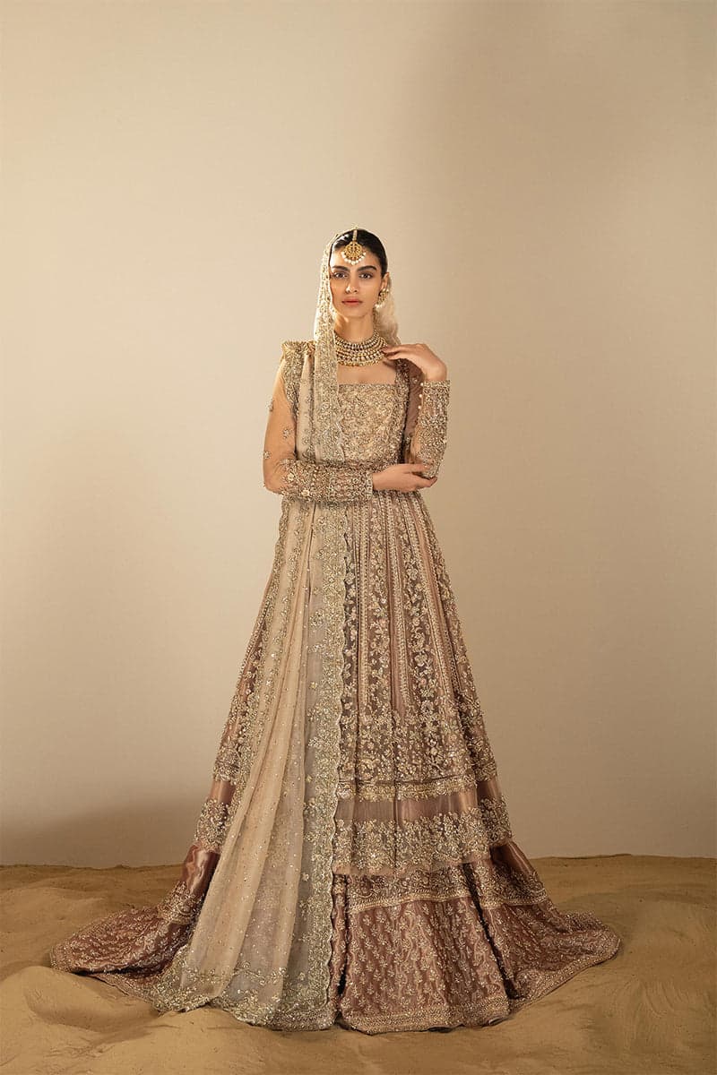 dusky pink bridal dress