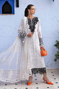 Ivory Noir Elegance – Luxury Unstitched Embroidered Eid Suit