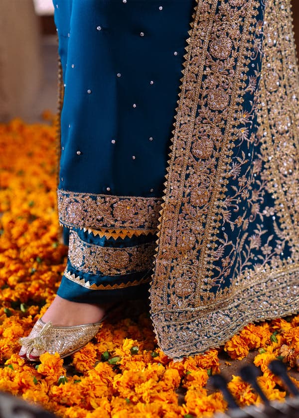 Deep Teal Luxury Embroidered Formal Suit