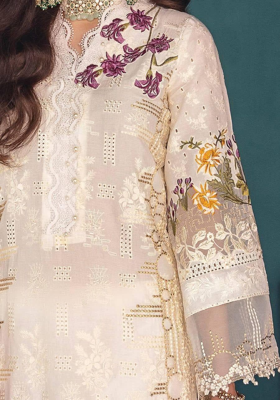 Ivory Bloom – Luxury Embroidered Unstitched Eid Suit