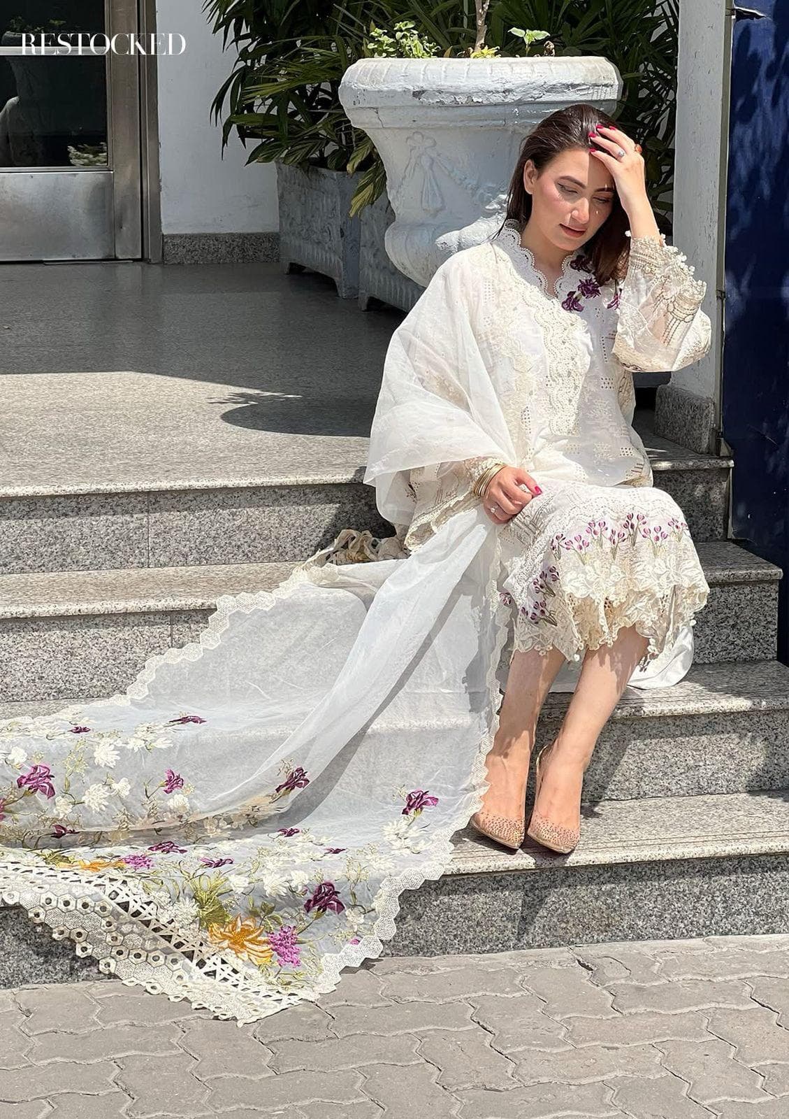 Ivory Bloom – Luxury Embroidered Unstitched Eid Suit