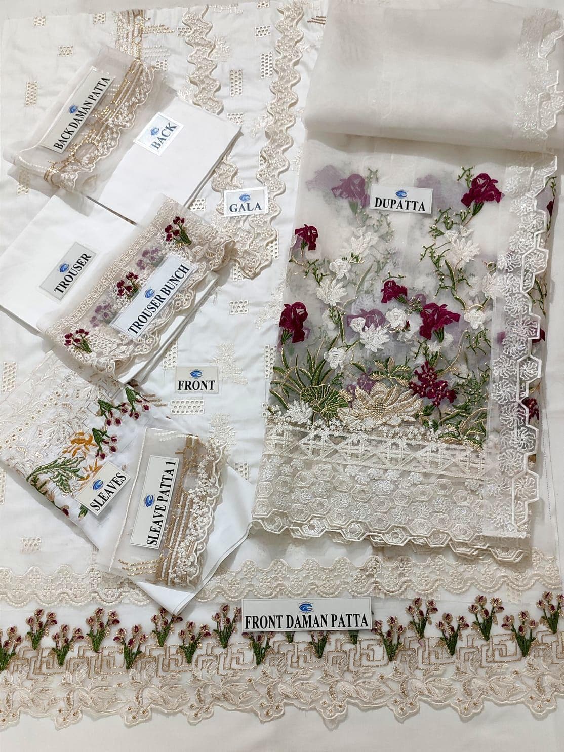 Ivory Bloom – Luxury Embroidered Unstitched Eid Suit