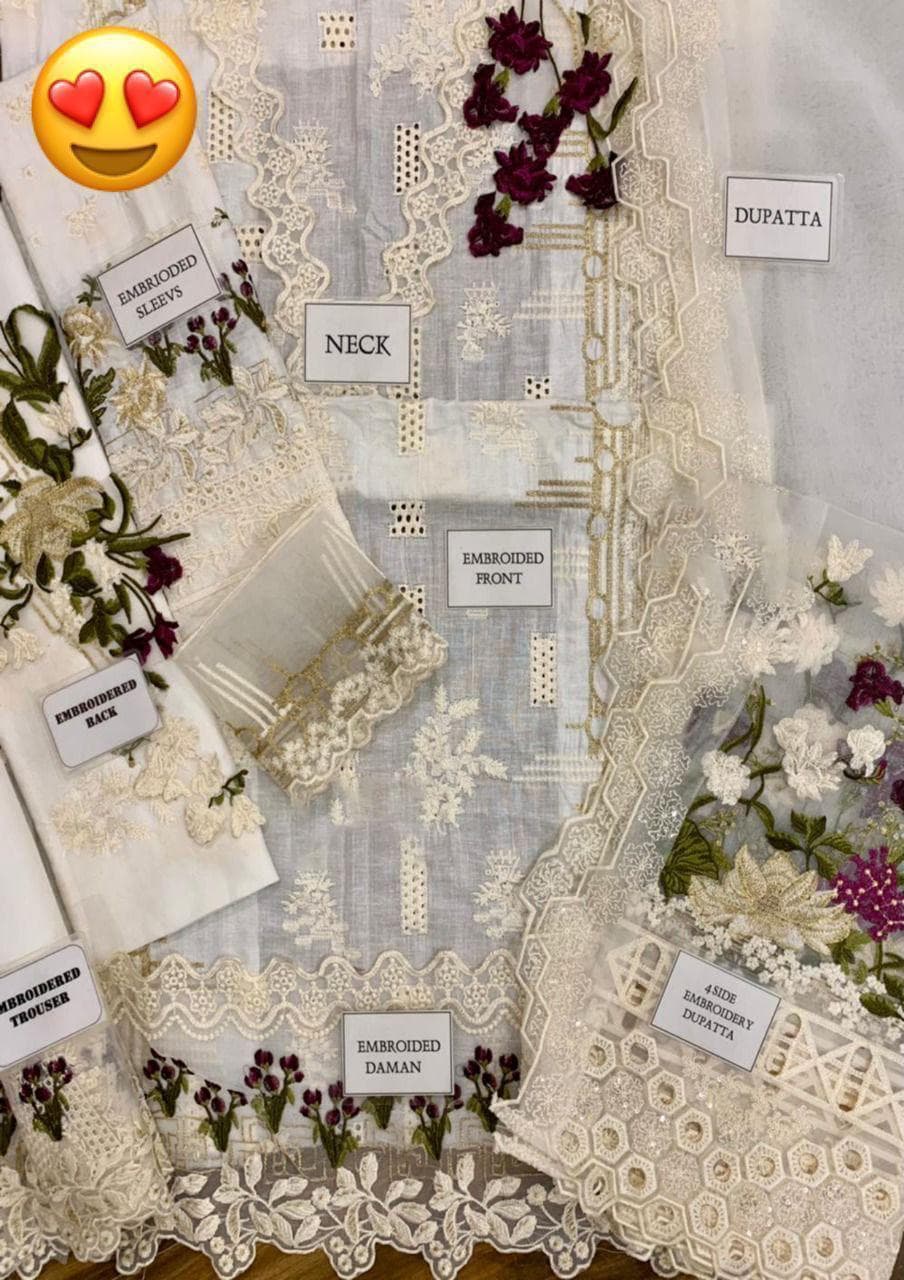 Ivory Bloom – Luxury Embroidered Unstitched Eid Suit