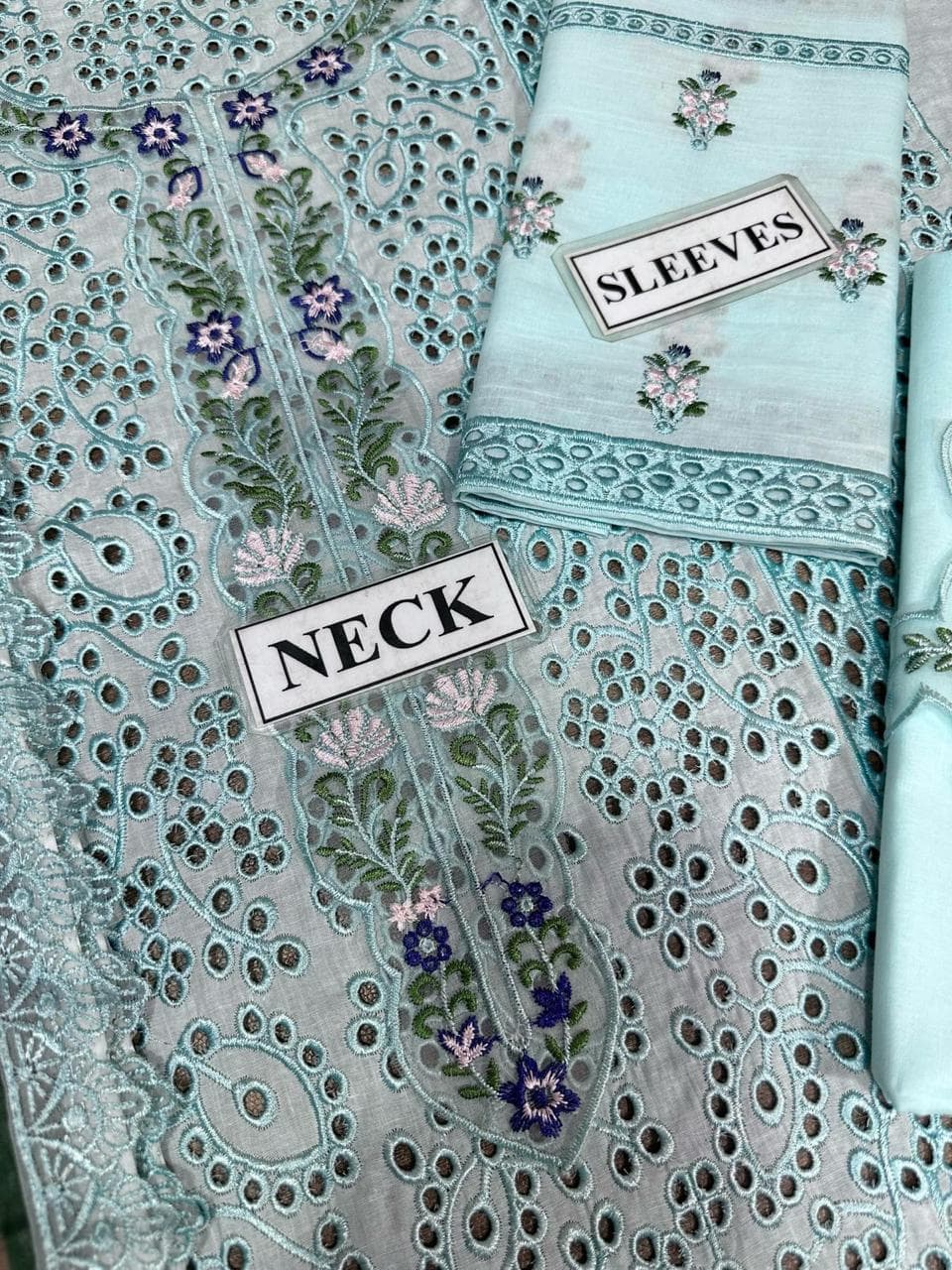 Eid Grace Aqua – Designer Unstitched Lawn Suit