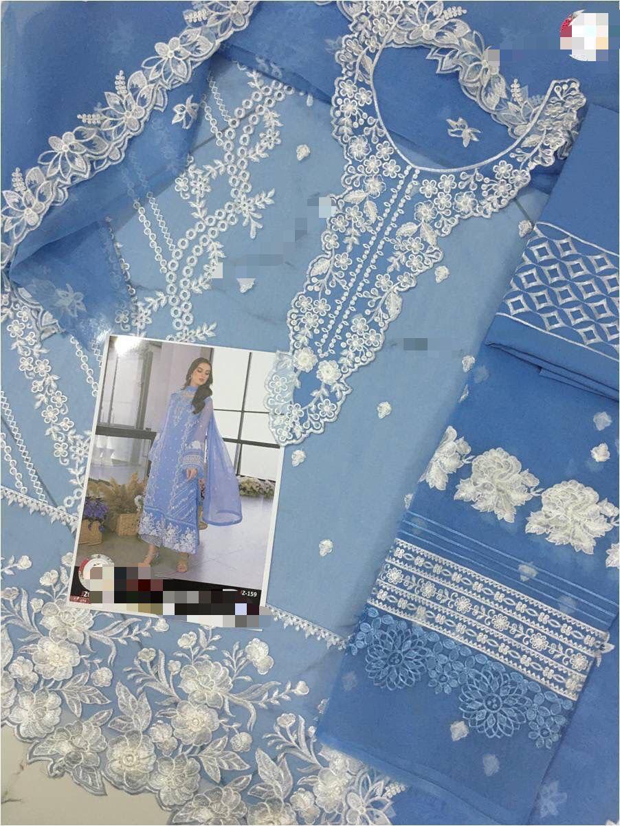 soft blue party wear dress